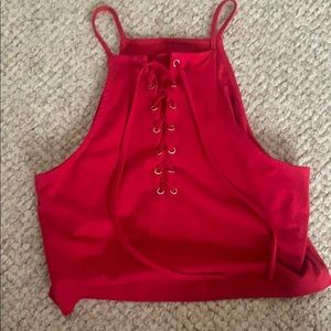 Halter cropped tank